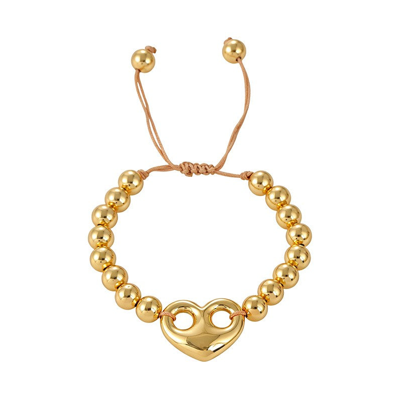 18k Chunky Link Beaded Bracelet