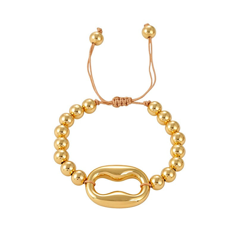 18k Chunky Link Beaded Bracelet