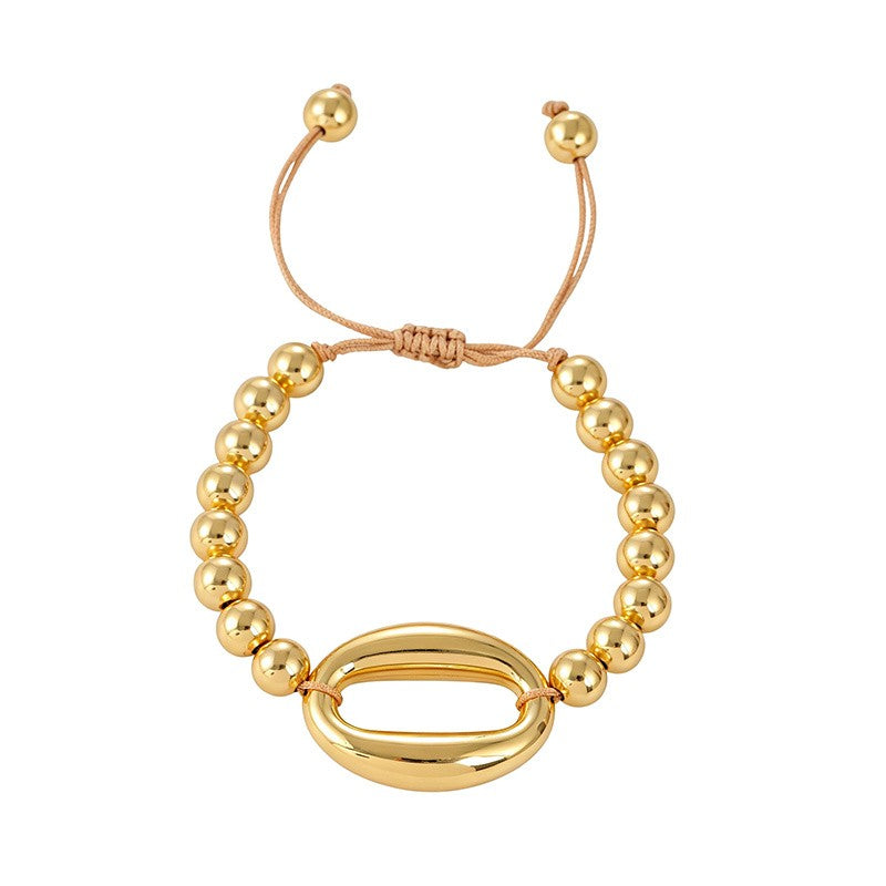 18k Chunky Link Beaded Bracelet