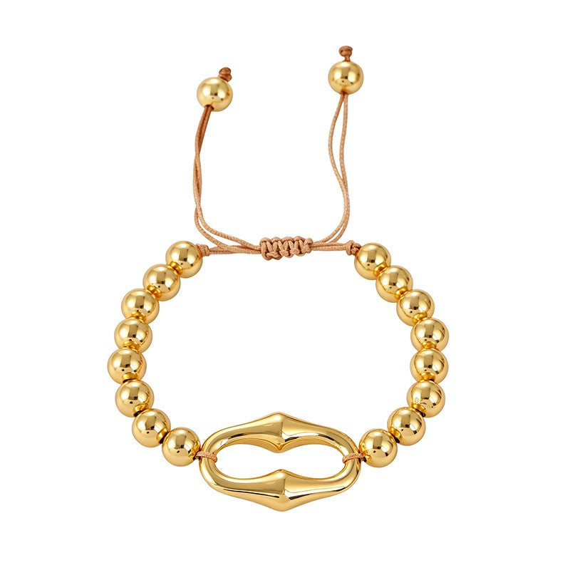 18k Chunky Link Beaded Bracelet