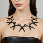 Gothic Black Scissor Link Necklace