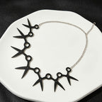 Gothic Black Scissor Link Necklace