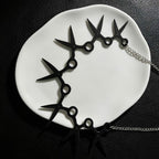 Gothic Black Scissor Link Necklace
