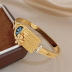 18k Vintage Floral Door Bangle Bracelet