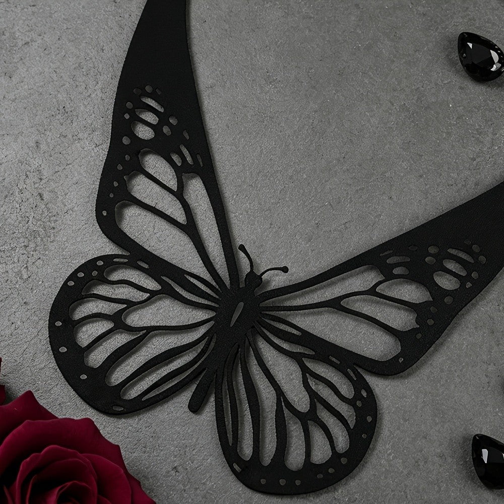 Black Hollow Butterfly Collar Necklace