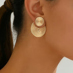 Geometric Spiral Drop Earrings