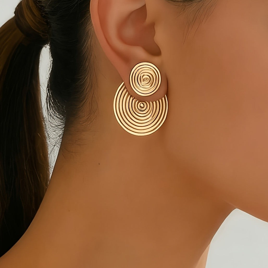 Geometric Spiral Drop Earrings