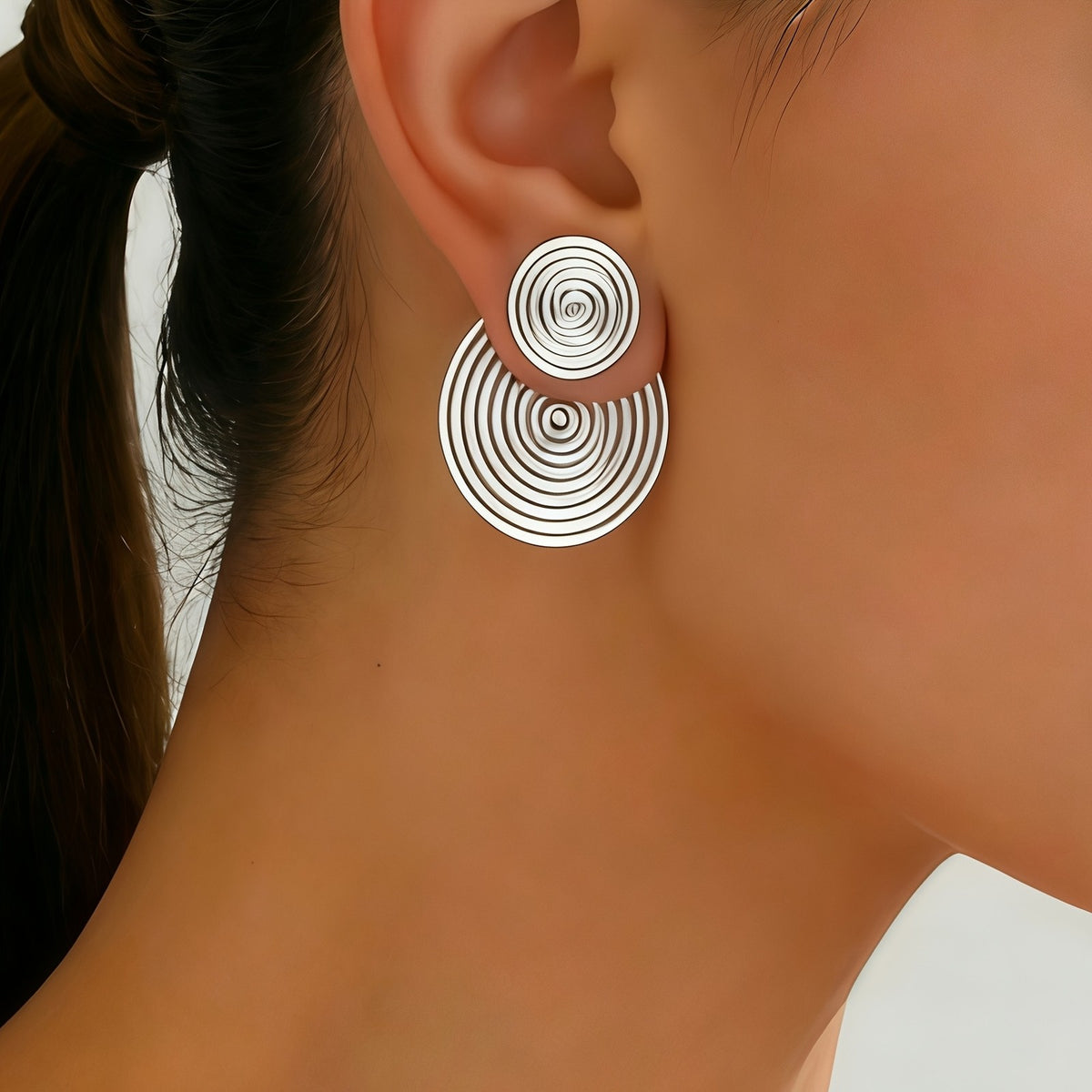 Geometric Spiral Drop Earrings