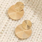 Geometric Spiral Drop Earrings
