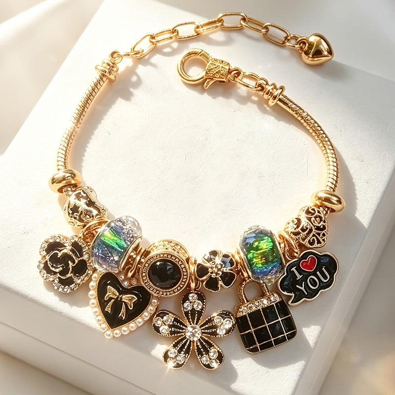 Vintage Charm Snake Chain Bracelet