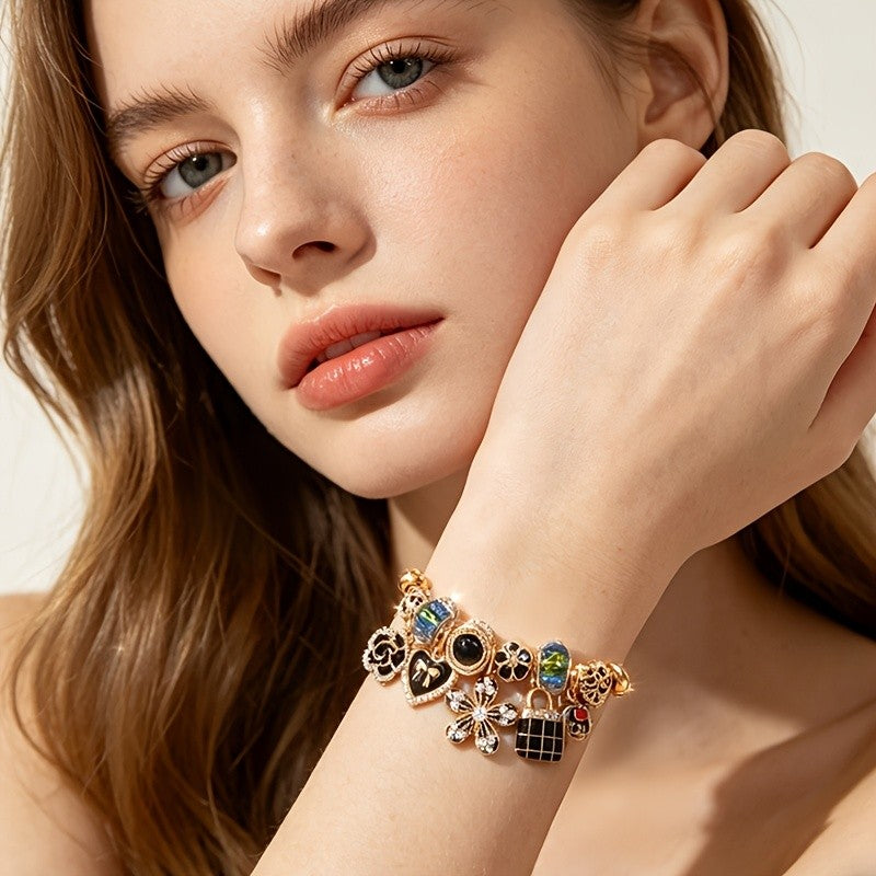 Vintage Charm Snake Chain Bracelet