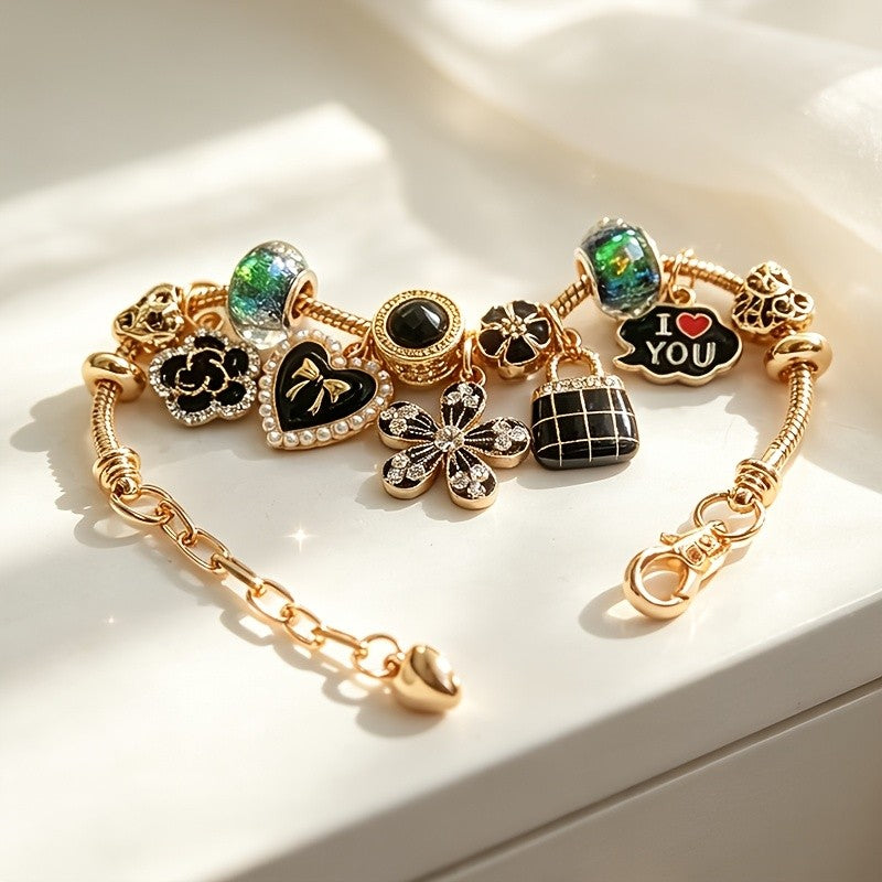 Vintage Charm Snake Chain Bracelet