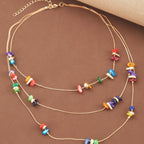 Multi-Layer Vintage Stone Necklace