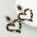 Asymmetric Multicolor Gemstone Heart Earrings