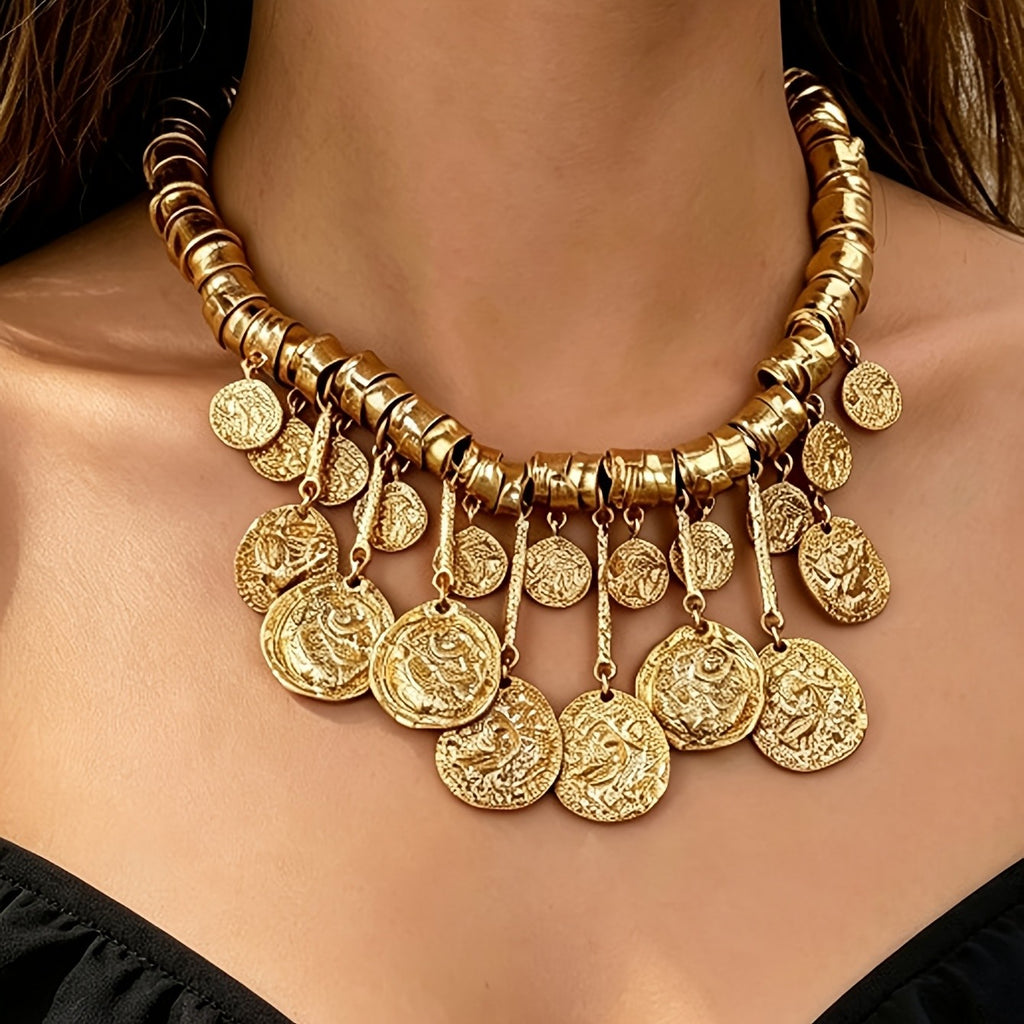 Vintage Coin Drop Collarbone Necklace
