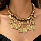 Vintage Coin Drop Collarbone Necklace