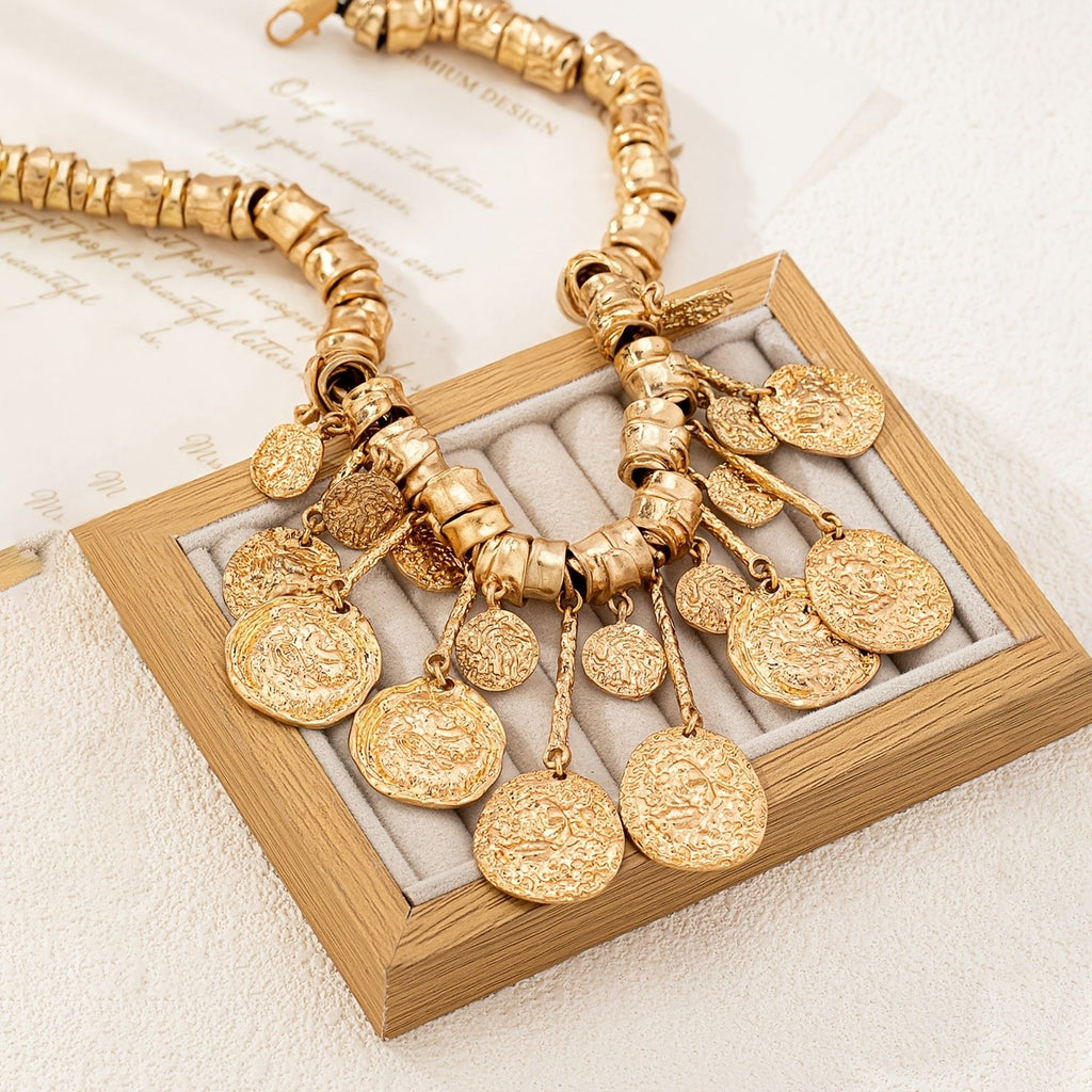 Vintage Coin Drop Collarbone Necklace