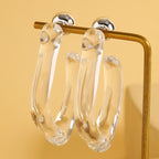 Irregular Transparent Resin Hoop Earrings