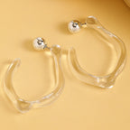 Irregular Transparent Resin Hoop Earrings
