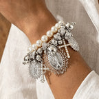 Vintage Pearl Charm Bracelet