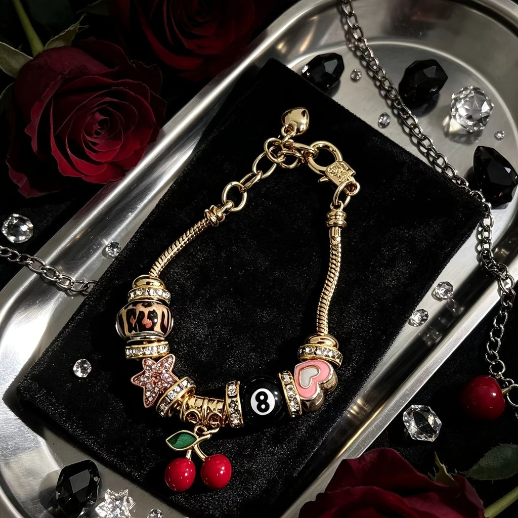 18k Multi-Charm Bead Bracelet