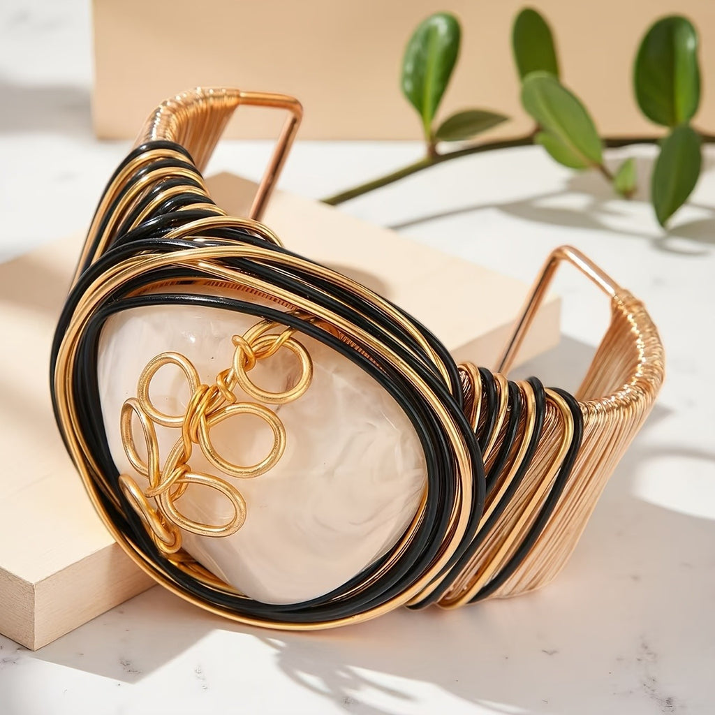 Vintage Wire Wrap Resin Bangle