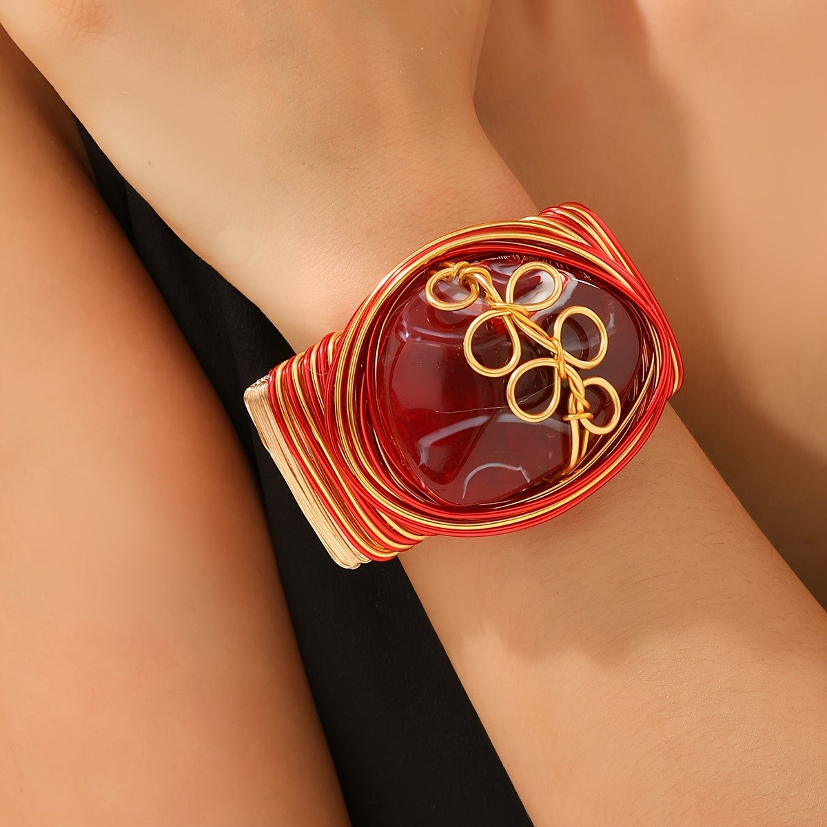 Vintage Wire Wrap Resin Bangle