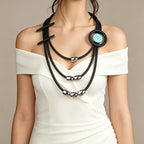 Asymmetric Geometric Silica Gel Necklace