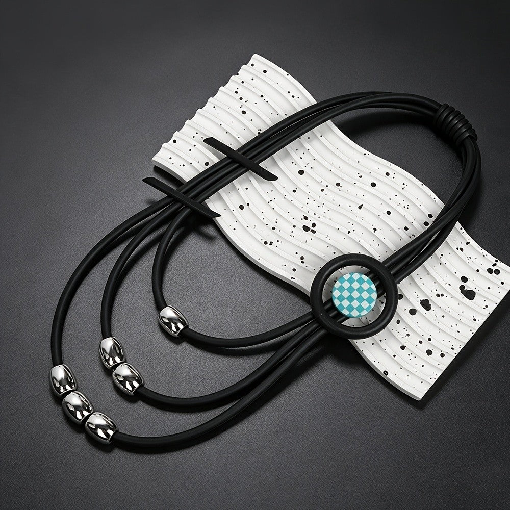 Asymmetric Geometric Silica Gel Necklace