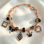 14k Geometric Charm Snake Chain Bracelet