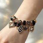 14k Geometric Charm Snake Chain Bracelet