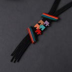 Colorful Geometric Puzzle Necklace