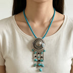 Bohemian Turquoise Tassel Pendant Necklace