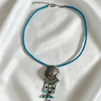 Bohemian Turquoise Tassel Pendant Necklace