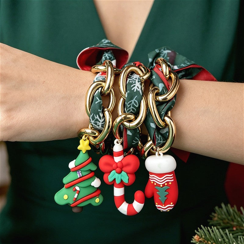 Christmas Charm Chunky Chain Bracelet