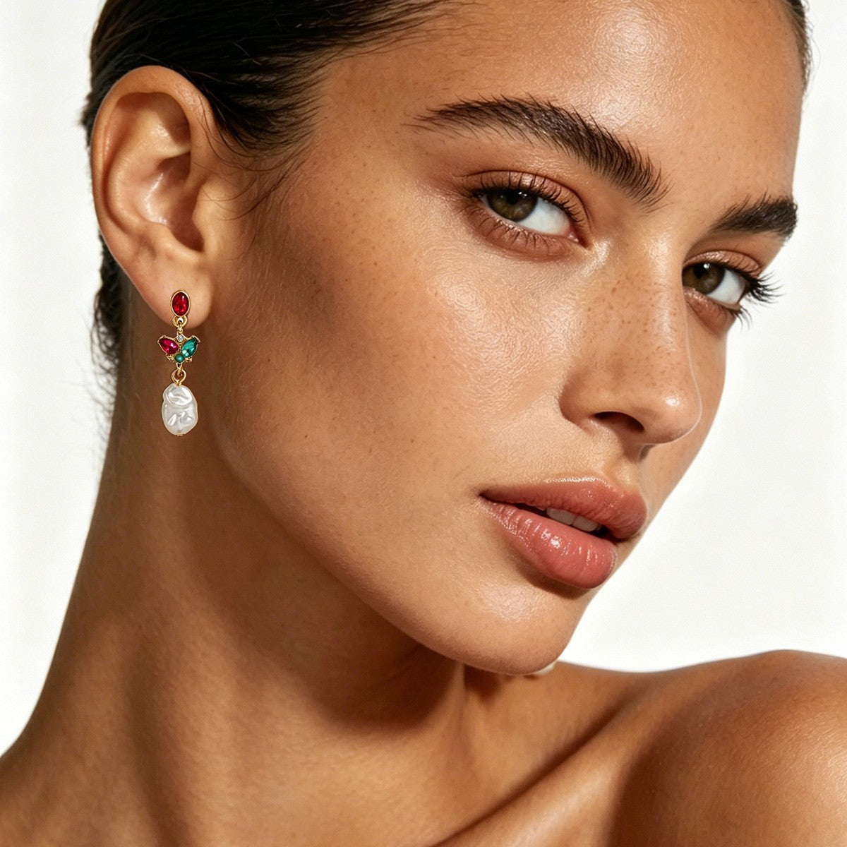 Vintage Colorful Stone Drop Earrings