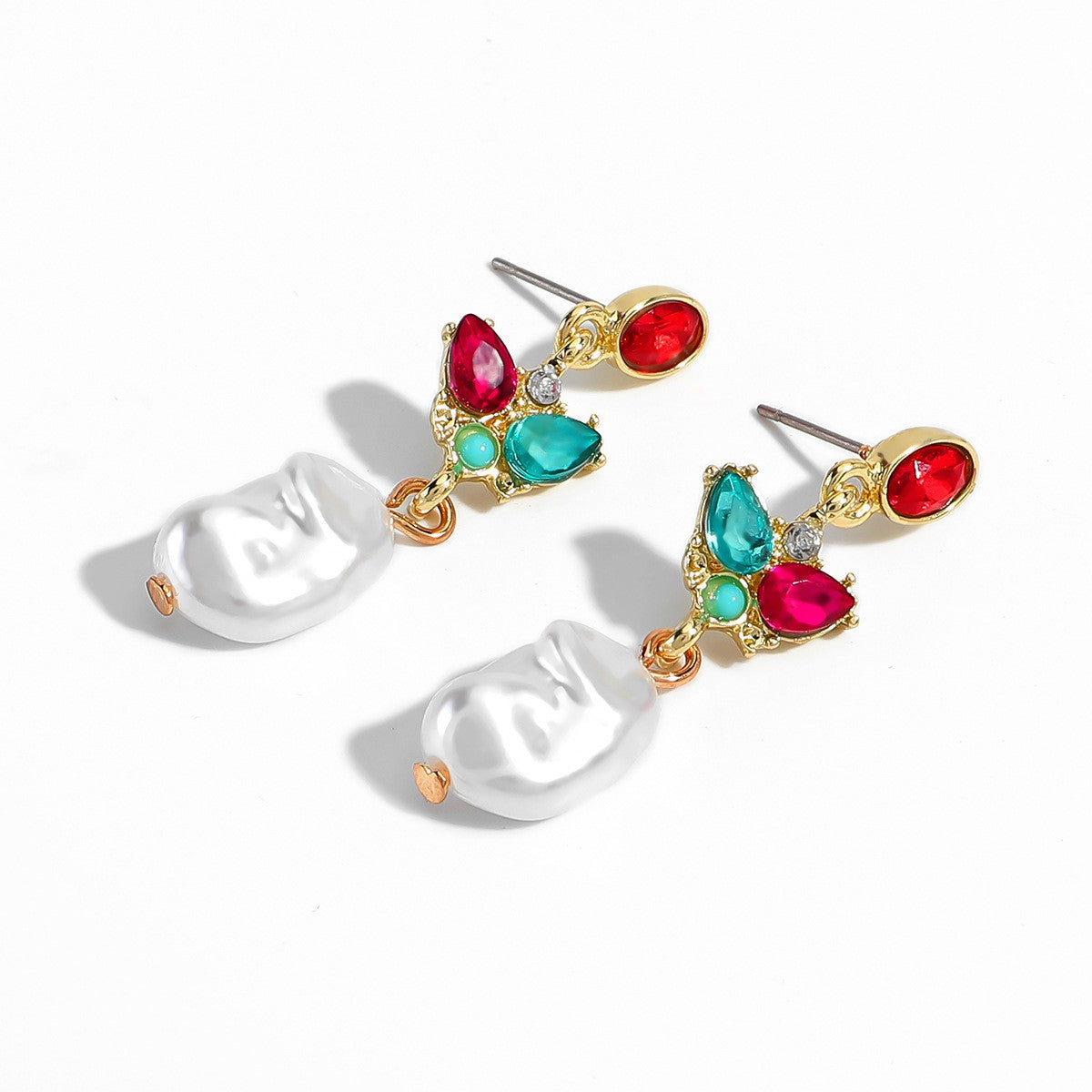 Vintage Colorful Stone Drop Earrings
