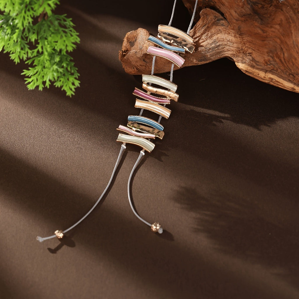 Vintage Geometric Bar Pendant Necklace