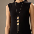 Vintage Geometric Bar Pendant Necklace