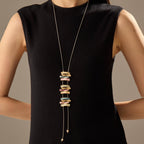 Vintage Geometric Bar Pendant Necklace