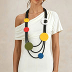 Multi-Strand Geometric Circle Necklace