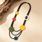 Multi-Strand Geometric Circle Necklace
