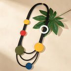 Multi-Strand Geometric Circle Necklace