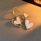Asymmetric Heart Drop Earrings