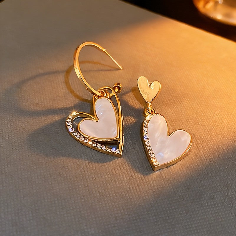 Asymmetric Heart Drop Earrings