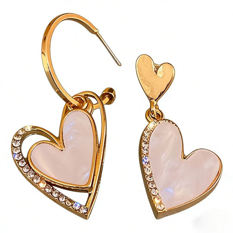 Asymmetric Heart Drop Earrings