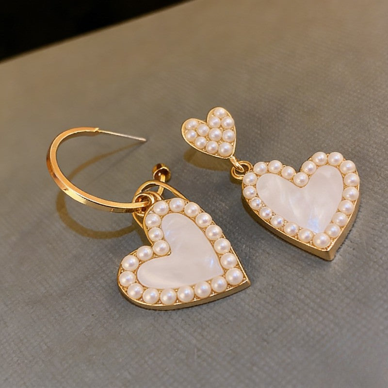 Asymmetric Heart Drop Earrings
