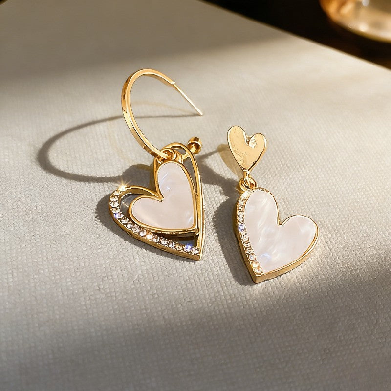 Asymmetric Heart Drop Earrings