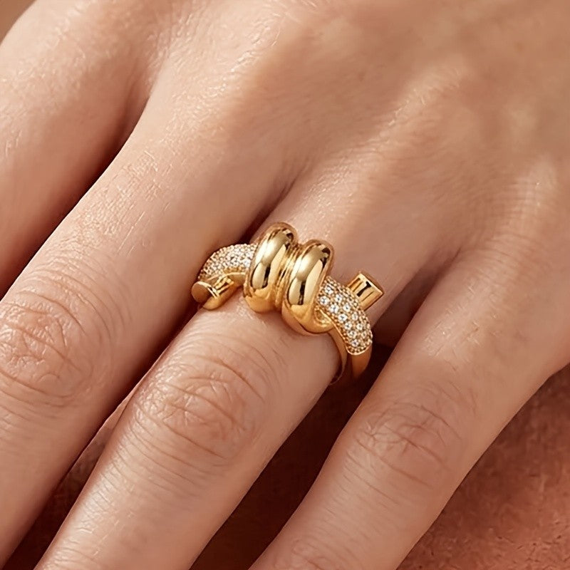Twisted Knot Zircon Ring