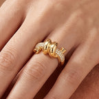 Twisted Knot Zircon Ring